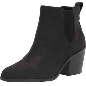 NEW 7.5 TOMS Everly Black Newbuck Heeled Boot